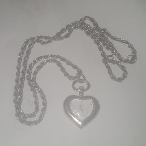 Heart clock necklace